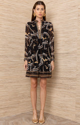 Cielo Chiffon Short Dress_Color_Black 
