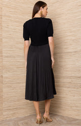 Landon Solid Midi Dress_Color_Black 