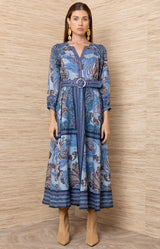 Hestia Linen long Dress_Color_Blue