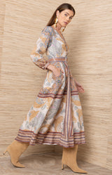 Hestia Linen long Dress_Color_Brown