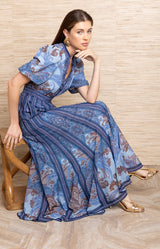 Liliosa Chiffon Maxi Dress_Color_Blue