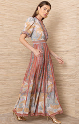 Liliosa Chiffon Maxi Dress_Color_Brown