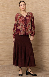 Ida Silk Top_Color_Wine 