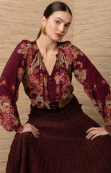 Ida Silk Top_Color_Wine 