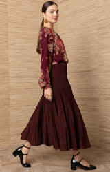 Ida Silk Top_Color_Wine 