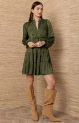Arcadia Solid Short Dress_Color_Olive