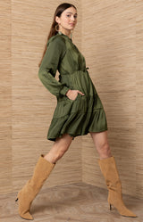Arcadia Solid Short Dress_Color_Olive