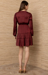 Arcadia Solid Short Dress_Color_Wine 