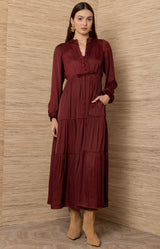 Arcadia Solid Maxi Dress_Color_Wine 