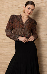 Mirielle Silk Top_Color_Brown