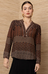 Mirielle Silk Top_Color_Brown