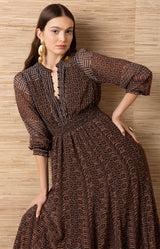 Blythe Chiffon Maxi Dress_Color_Brown