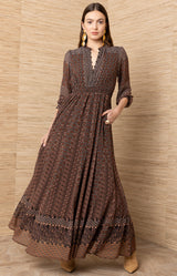 Blythe Chiffon Maxi Dress_Color_Brown