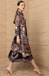 Sonali Silk Midi Dress_Color_Black
