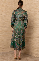 Sonali Silk Midi Dress_Color_Emerald