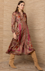 Sonali Silk Midi Dress_Color_Pink