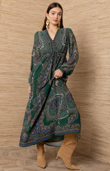 Georgina Chiffon Maxi Dress_Color_Emerald