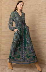 Georgina Chiffon Maxi Dress_Color_Emerald