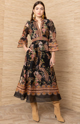 Brid Organza Maxi Dress_Color_Black 
