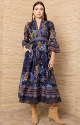 Brid Organza Maxi Dress_Color_Navy
