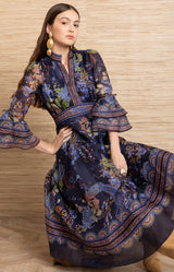 Brid Organza Maxi Dress_Color_Navy