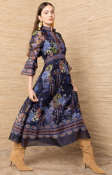 Brid Organza Maxi Dress_Color_Navy