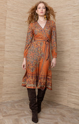 Bronya Jersey Midi Dress_Orange