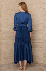 Yamileth Long Solid Dress_Color_Blue