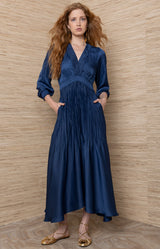 Yamileth Long Solid Dress_Color_Blue