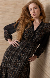 Iselda Chiffon Maxi Dress_Color_Black