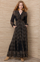 Iselda Chiffon Maxi Dress_Color_Black
