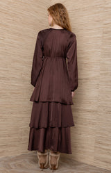 Blaine Charmeuse Solid Maxi Dress_Color_Brown