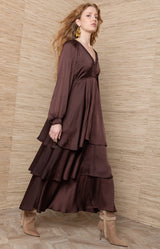 Blaine Charmeuse Solid Maxi Dress_Color_Brown