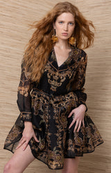 Elowyn Organza Short Dress_Color_Black