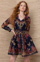 Elowyn Organza Short Dress_Color_Navy