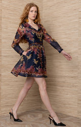 Elowyn Organza Short Dress_Color_Navy