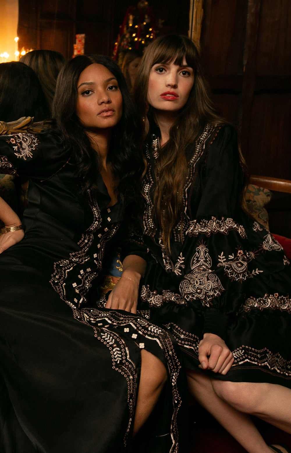 Lily Embroidered Dress Black / Xs