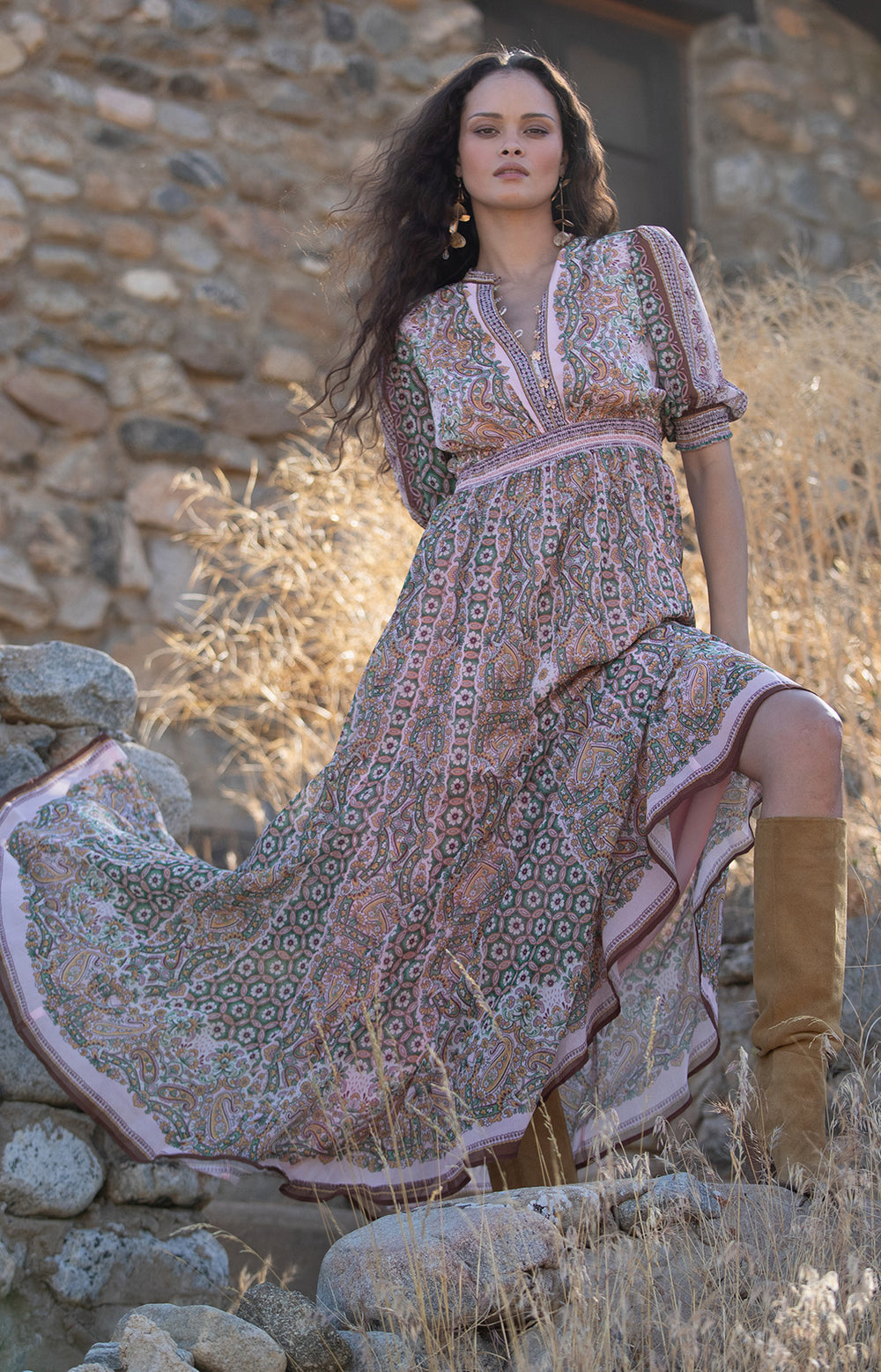 maxi brown long sleeve dress Iris Long Sleeve Satin Maxi Dress - Dark Chocolate