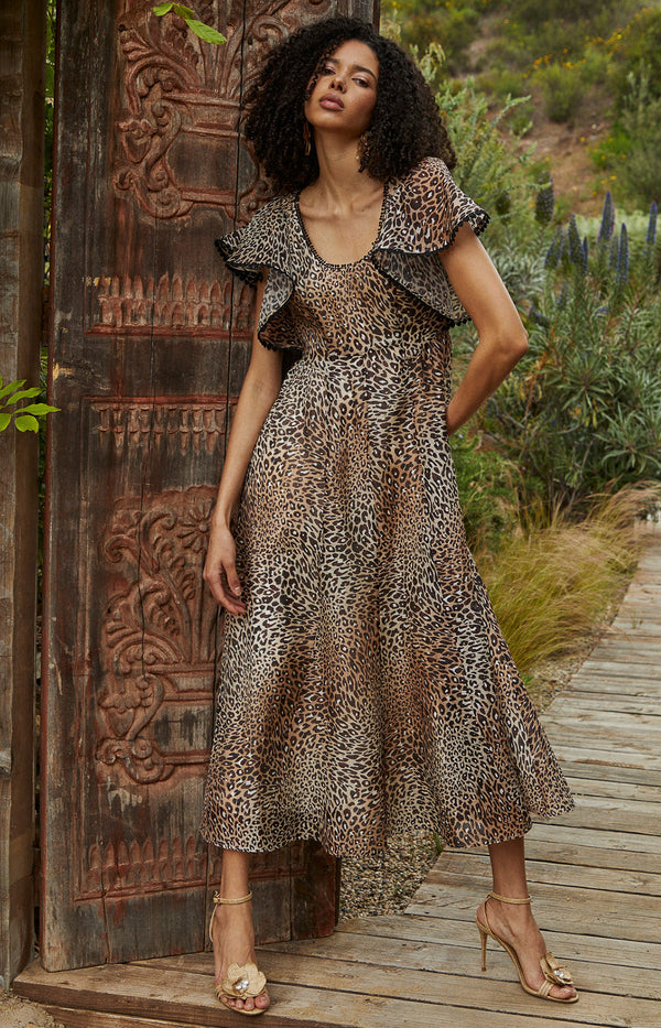 open lace back dress Organza Puff-Sleeve Evening Gown with Crystal Belt – Menatique main image 0