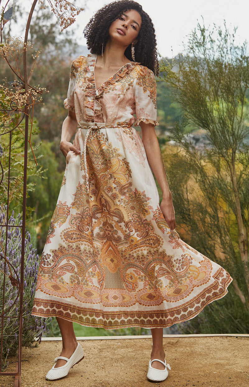 open lace back dress Micah Organza Maxi Dress