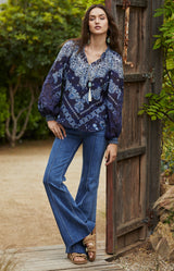 Blake Flare Leg Denim Trouser Made in California