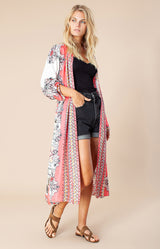 Enid Midi Kimono,color_coral