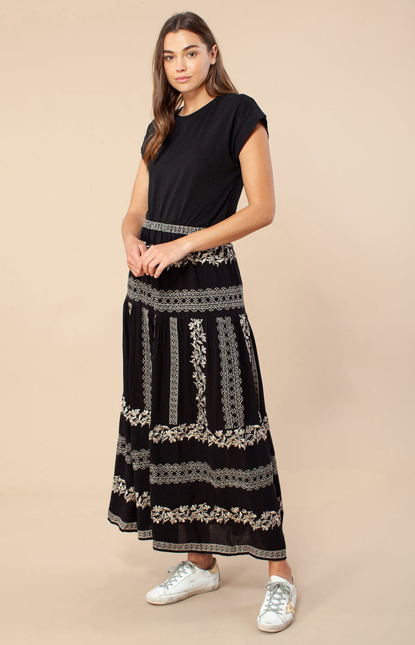 Evadne Maxi Skirt,color_black