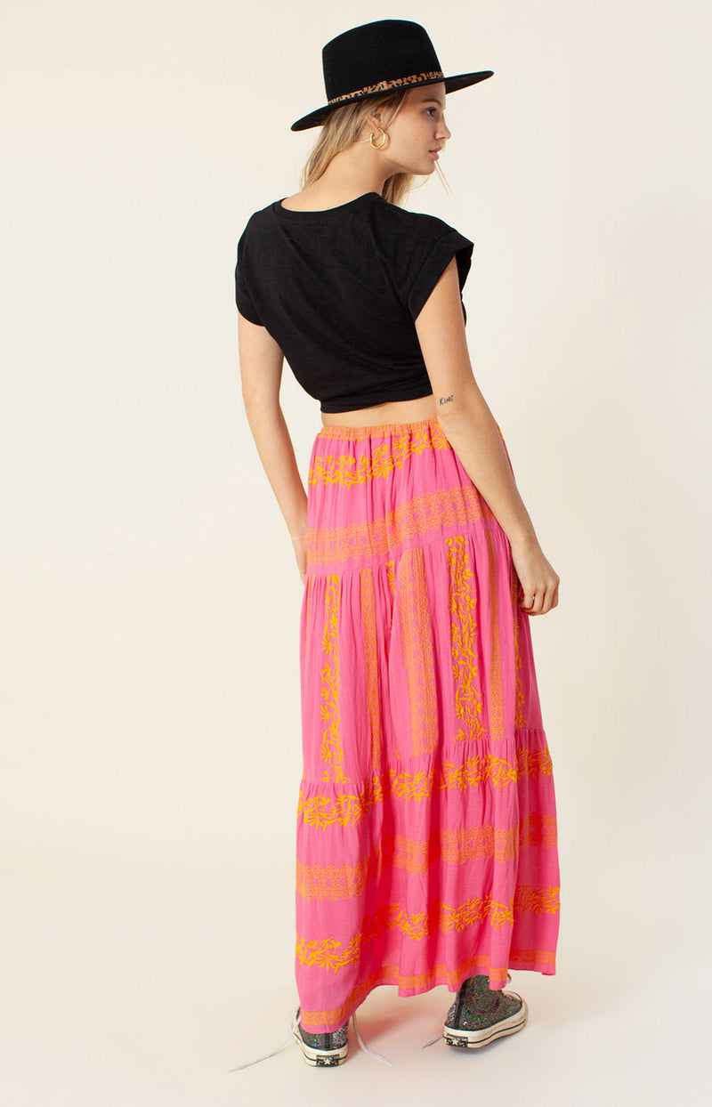 Sasha Maxi Skirt ,color_fuchsia