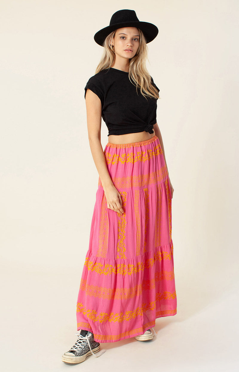 Sasha Maxi Skirt ,color_fuchsia