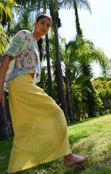 Sophrona Solid Skirt, color_yellow
