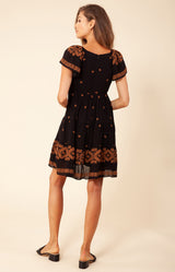Mena Embroidered Dress, color_black