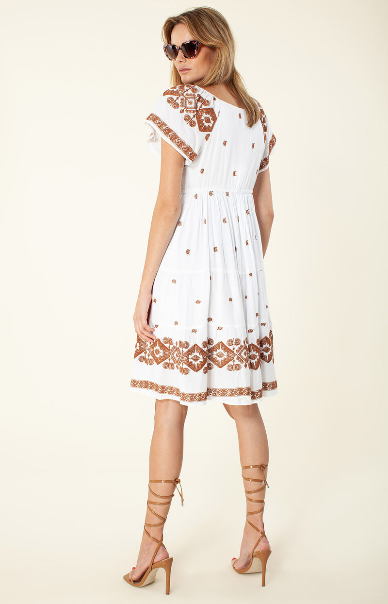 Mena Embroidered Dress, color_ivory