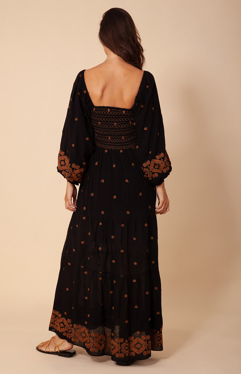 Jayden Embroidered Maxi Dress, color_black