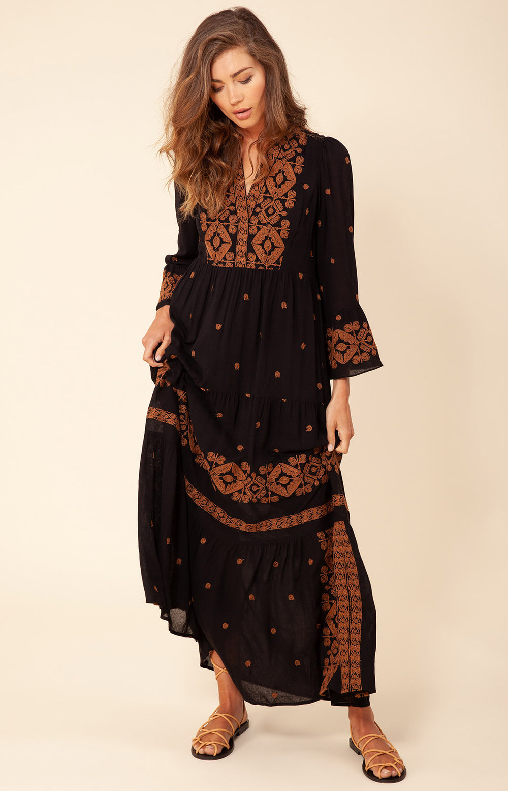 ワンピース Thawing embroidery dress (Black) MURRAL Dress-ドレス・ワンピース